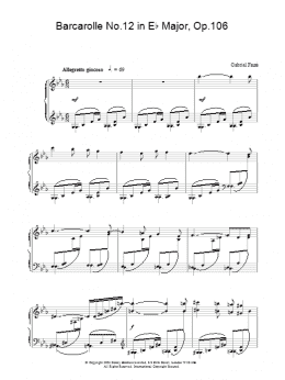 page one of Barcarolle No.12 in Eb Major, Op.106 (Piano Solo)