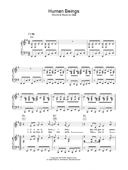 page one of Human Beings (Piano, Vocal & Guitar Chords)