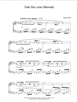 page one of Clair de Lune (Menuet) (Piano Solo)
