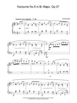 page one of Nocturne No.5 in Bb Major, Op.37 (Piano Solo)