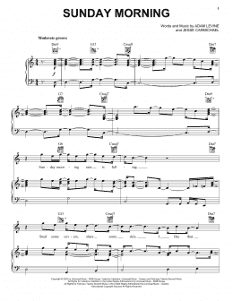 page one of Sunday Morning (Piano, Vocal & Guitar Chords (Right-Hand Melody))