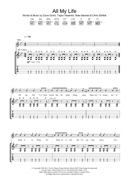 page one of All My Life (Guitar Tab)