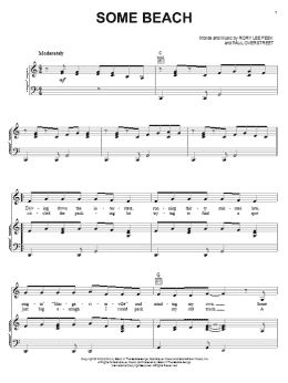page one of Some Beach (Piano, Vocal & Guitar Chords (Right-Hand Melody))
