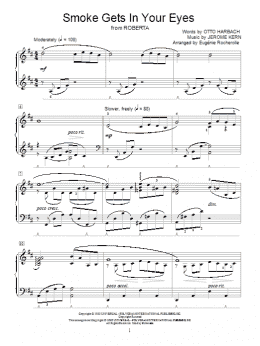 page one of Smoke Gets In Your Eyes (from Roberta) (arr. Eugenie Rocherolle) (Educational Piano)