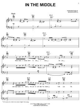 page one of In The Middle (Piano, Vocal & Guitar Chords (Right-Hand Melody))