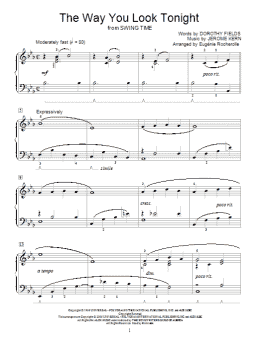 page one of The Way You Look Tonight (Educational Piano)