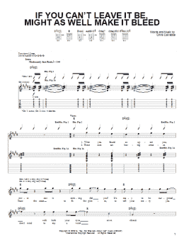 page one of If You Can't Leave It Be, Might As Well Make It Bleed (Guitar Tab)
