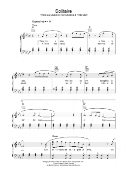 page one of Solitaire (Piano, Vocal & Guitar Chords)