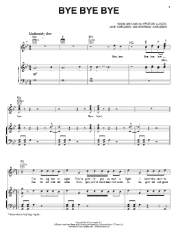 page one of Bye Bye Bye (Piano, Vocal & Guitar Chords (Right-Hand Melody))