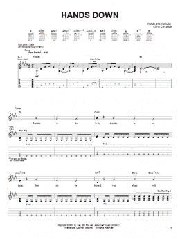 page one of Hands Down (Guitar Tab)