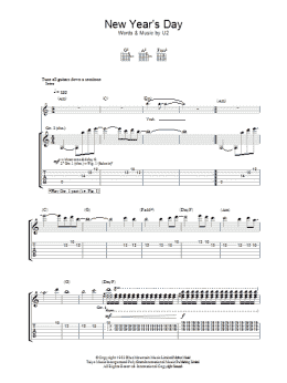 page one of New Year's Day (Guitar Tab)