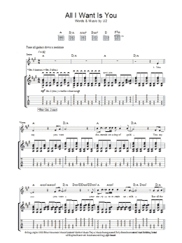 page one of All I Want Is You (Guitar Tab)
