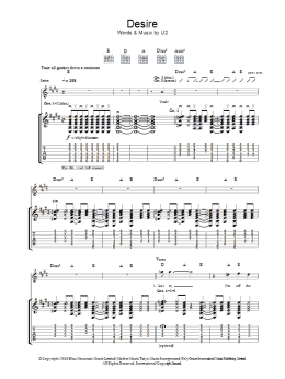 page one of Desire (Guitar Tab)