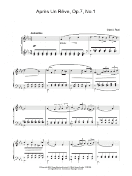 page one of Après Un Rêve, Op.7, No.1 (Piano Solo)