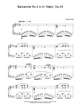 page one of Barcarolle No.4 in Ab Major, Op.44 (Piano Solo)