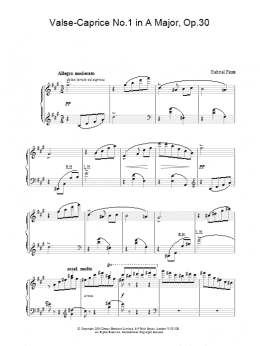 page one of Valse-Caprice No.1 in A Major, Op.30 (Piano Solo)