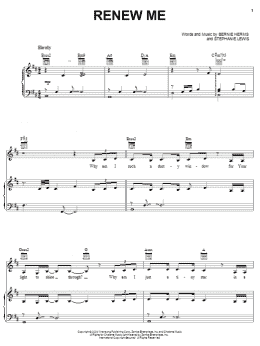 page one of Renew Me (Piano, Vocal & Guitar Chords (Right-Hand Melody))