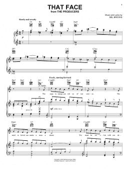 page one of That Face (Piano, Vocal & Guitar Chords (Right-Hand Melody))