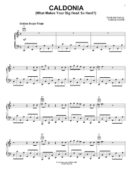 page one of Caldonia (What Makes Your Big Head So Hard?) (Piano, Vocal & Guitar Chords (Right-Hand Melody))