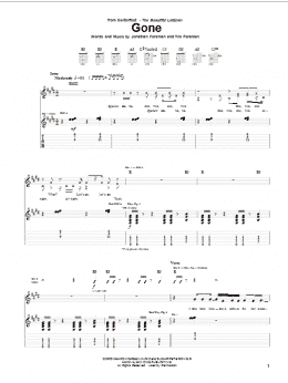 page one of Gone (Guitar Tab)