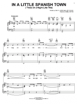 page one of In A Little Spanish Town ('Twas On A Night Like This) (Piano, Vocal & Guitar Chords (Right-Hand Melody))
