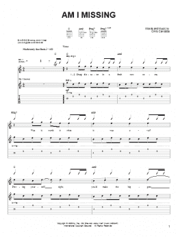 page one of Am I Missing (Guitar Tab)