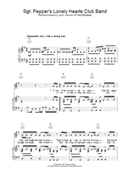 page one of Sgt. Pepper's Lonely Hearts Club Band (Piano, Vocal & Guitar Chords)