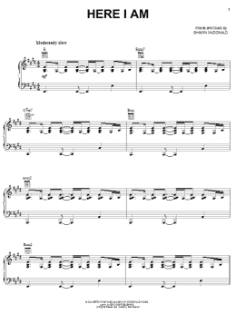 page one of Here I Am (Piano, Vocal & Guitar Chords (Right-Hand Melody))