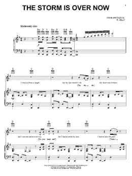 page one of The Storm Is Over Now (Piano, Vocal & Guitar Chords (Right-Hand Melody))