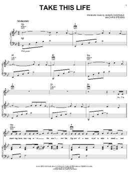 page one of Take This Life (Piano, Vocal & Guitar Chords (Right-Hand Melody))