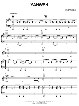 page one of Yahweh (Piano, Vocal & Guitar Chords (Right-Hand Melody))