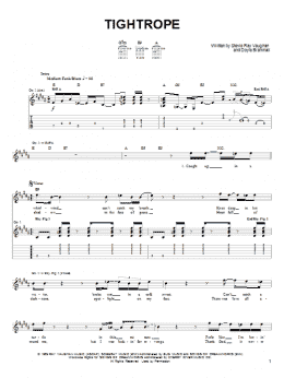 page one of Tightrope (Easy Guitar Tab)