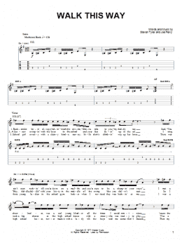 page one of Walk This Way (Easy Guitar Tab)
