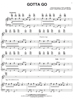 page one of Gotta Go (Piano, Vocal & Guitar Chords (Right-Hand Melody))