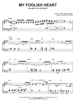 page one of My Foolish Heart (Piano Solo)