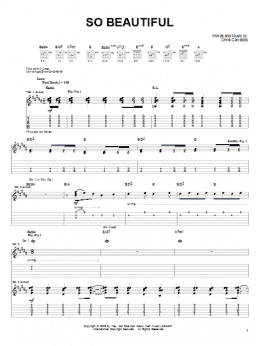 page one of So Beautiful (Guitar Tab)