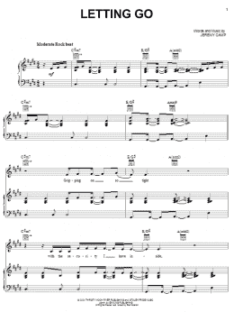 page one of Letting Go (Piano, Vocal & Guitar Chords (Right-Hand Melody))