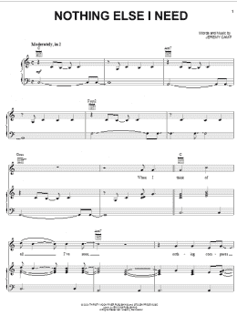 page one of Nothing Else I Need (Piano, Vocal & Guitar Chords (Right-Hand Melody))