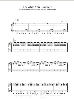 page one of For What You Dream Of (Piano, Vocal & Guitar Chords)