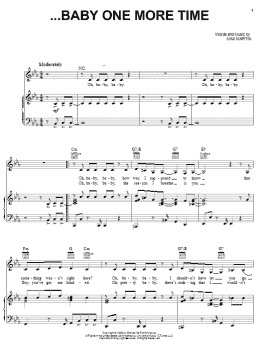 page one of ...Baby One More Time (Piano, Vocal & Guitar Chords (Right-Hand Melody))