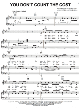 page one of You Don't Count The Cost (Piano, Vocal & Guitar Chords (Right-Hand Melody))