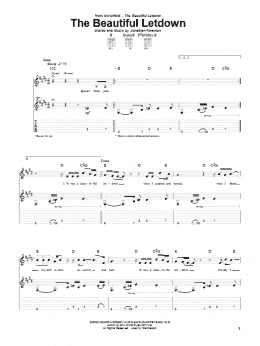 page one of The Beautiful Letdown (Guitar Tab)