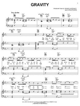 page one of Gravity (Piano, Vocal & Guitar Chords (Right-Hand Melody))