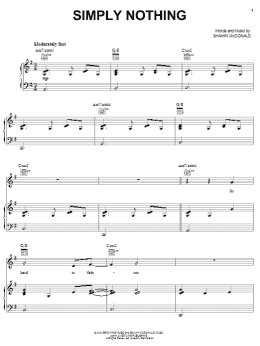page one of Simply Nothing (Piano, Vocal & Guitar Chords (Right-Hand Melody))