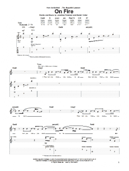 page one of On Fire (Guitar Tab)