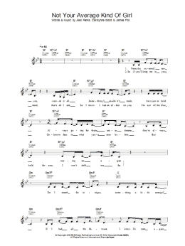 page one of Not Your Average Kind Of Girl (Piano, Vocal & Guitar Chords)