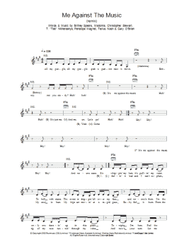 page one of Me Against The Music (Lead Sheet / Fake Book)