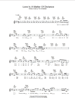 page one of Love Is A Matter Of Distance (Lead Sheet / Fake Book)