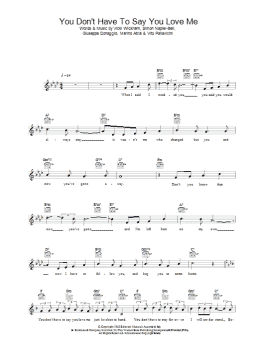 page one of You Don't Have To Say You Love Me (Lead Sheet / Fake Book)