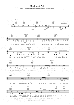 page one of God Is A DJ (Lead Sheet / Fake Book)